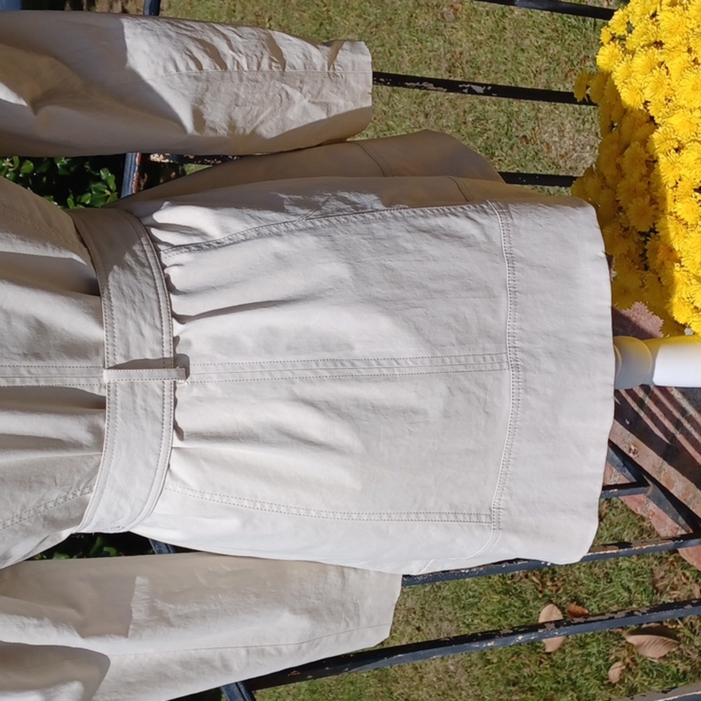 Kenar - Cream Multi Button Ruffled, Belted,Lined and Water Resist Jacket WS - Picture 6 of 16